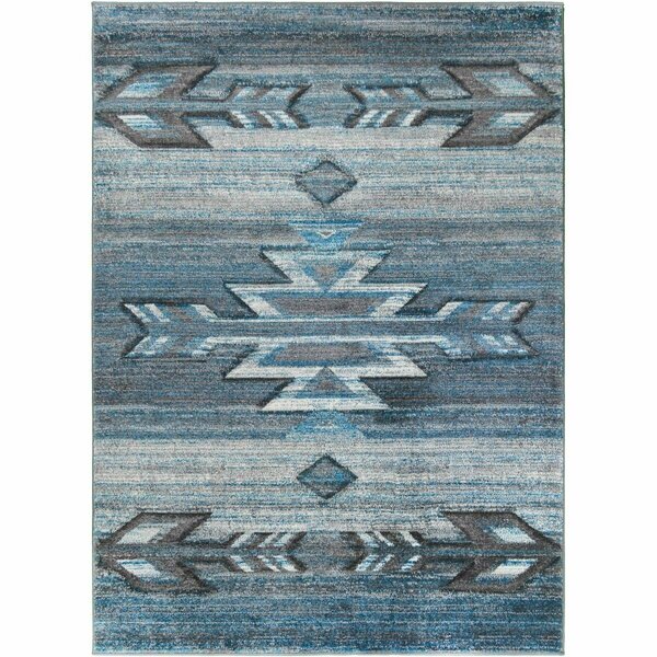 Mayberry Rug 7 ft. 10 in. x 9 ft. 10 in. Tacoma Santa Rosa Area Rug, Blue TC9706 8X10